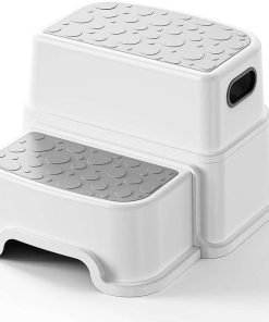 UNCLE WU Step Stool for Kids-Adult -Dual-Height 9.5 Non-Slip for Potty Training, Kitchen, Bathroom, Bedroom & Classroom - 1