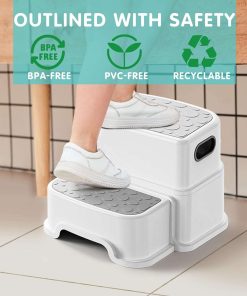 UNCLE WU Step Stool for Kids-Adult -Dual-Height 9.5 Non-Slip for Potty Training, Kitchen, Bathroom, Bedroom & Classroom - 7