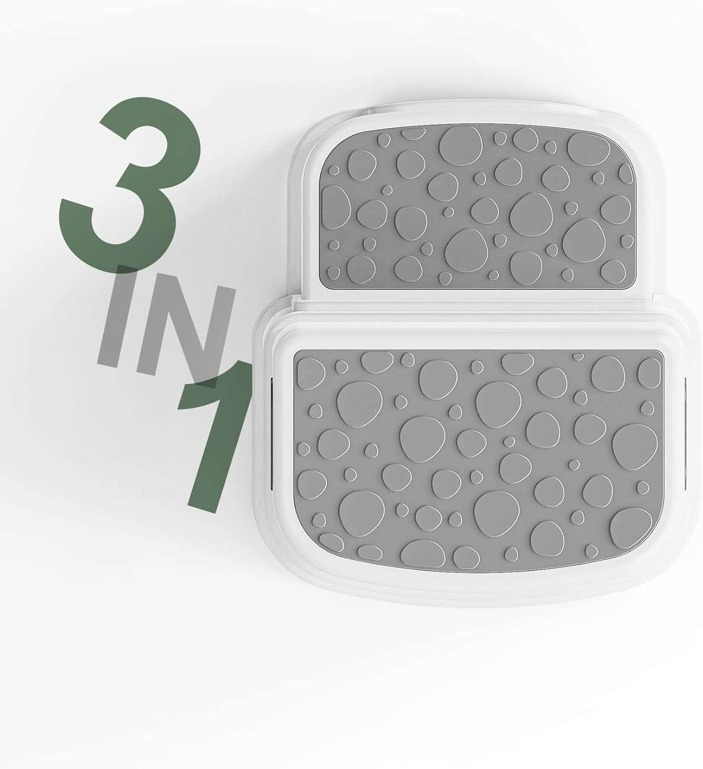 UNCLE WU Step Stool for Kids-Adult -Dual-Height 9.5 Non-Slip for Potty Training, Kitchen, Bathroom, Bedroom & Classroom - 9