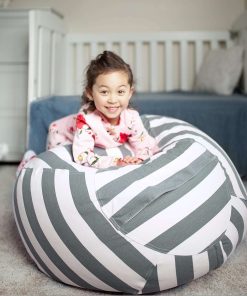 Wekapo Stuffed Animal Storage Bean Bag Chair Cover for Kids - Stuffable Zipper Beanbag for Organizing Children Plush Toys Large Premium Cotton Canvas - 2