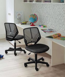 Yaheetech Desk Chair Computer Chair Low Back Armless Study Chair Swivel Ergonomic Office Chair Student Chair with Adjustable Height, Black - 4