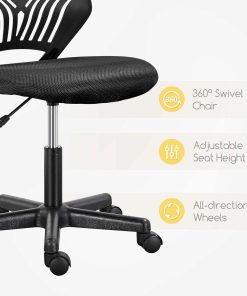Yaheetech Desk Chair Computer Chair Low Back Armless Study Chair Swivel Ergonomic Office Chair Student Chair with Adjustable Height, Black - 6