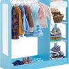 Costzon Kids Dress up Storage with Mirror, Clothes Rack, 3-Tier Shelves, Bottom Tray, Pretend Play Costume Dresser Organizer Center - 1