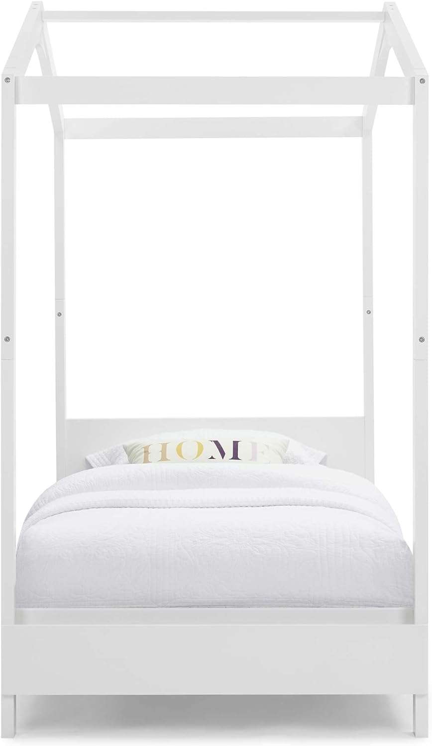 Delta Children Poppy House Wood Twin Bed, Platform Bed - No Box Spring Needed, Bianca White - 4