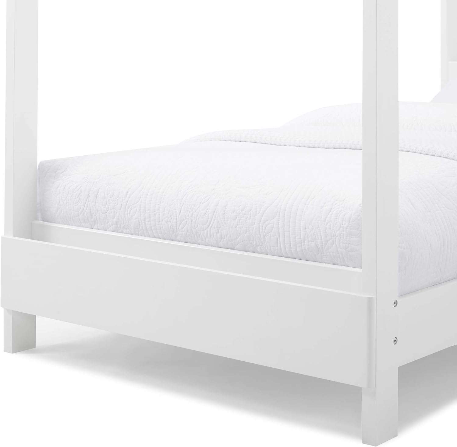 Delta Children Poppy House Wood Twin Bed, Platform Bed - No Box Spring Needed, Bianca White - 5
