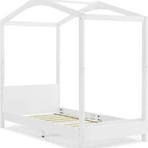 Delta Children Poppy House Wood Twin Bed, Platform Bed - No Box Spring Needed, Bianca White - 6