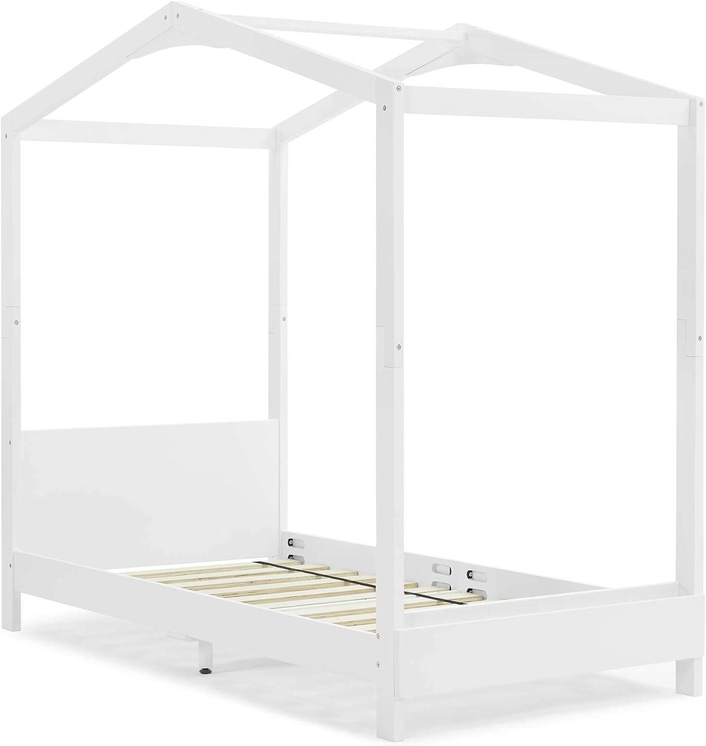 Delta Children Poppy House Wood Twin Bed, Platform Bed - No Box Spring Needed, Bianca White - 6