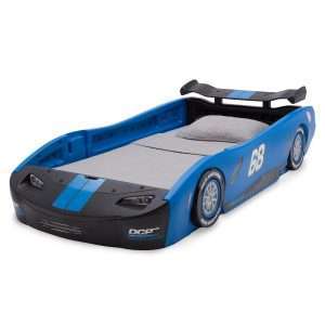 Delta Children Turbo Race Car Twin Bed, Blue - 4