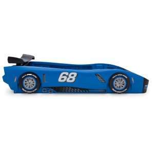 Delta Children Turbo Race Car Twin Bed, Blue - 5