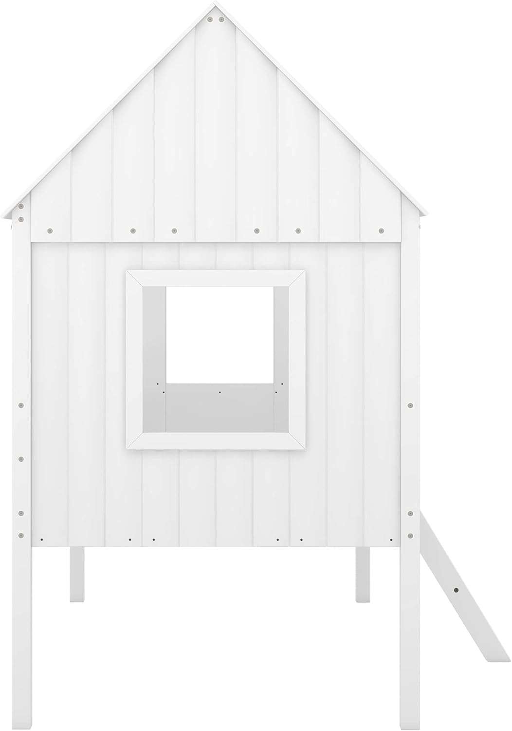Kids House Beds, Low Loft Bed Frames Twin Size, Wood Play House Bed for Girls-Boys-Toddlers, White - 7