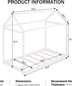 Merax Wood House Bed,Toddler Bed with Wood Slats,No Box Spring Needed, White - 2