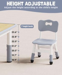 Kids Table and 2 Chairs Set, Height Adjustable Toddler Table and Chair Set, Graffiti Desktop, Classroom-Daycare-Home, Children Multi-Activity Table for Ages 2-8 - 3