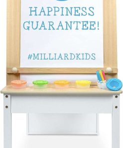 Milliard 2-in-1 Kids Art Table and Easel Table and Chair Set, Toddler Craft and Play Wood Activity Center with Storage Bins and Paper Roll 43x24x21 inches - 7