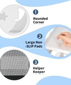 TOETOL Bamboo Toddler Kitchen Stool for Kids Step Stool - White Little Helper Tower Adjustable Height with Learning Black & White Activity Board - 6