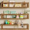 TidyCorner Shelves for Wall, Nursery Book Shelves 4.72 inches Wide Set of 3, Wall Mounted Bookshelf for Kids Room Decor(Walnut Brown) - 1