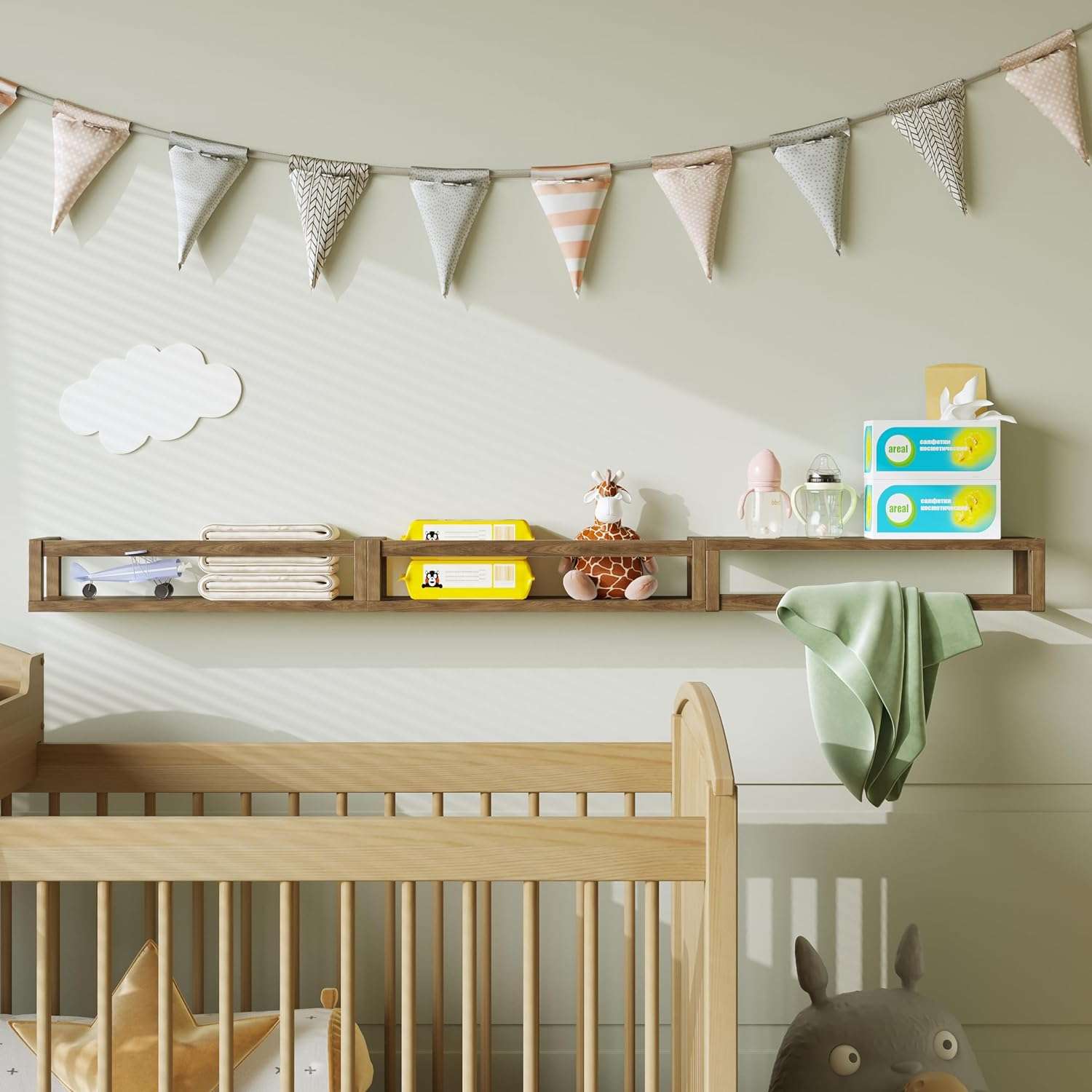 TidyCorner Shelves for Wall, Nursery Book Shelves 4.72 inches Wide Set of 3, Wall Mounted Bookshelf for Kids Room Decor(Walnut Brown) - 6