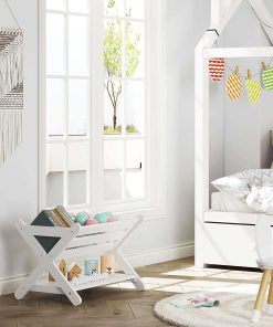 UTEX Kids' Book Caddy with Shelf, Kids Bookcase Storage with Shelf, Kids Book Storage Organizer for Toddlers, Kids, White (White) - 8