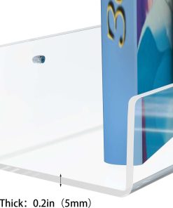 NIUBEE Acrylic Invisible Floating Bookshelf 24 inch,Kids Clear Wall Bookshelves Display Book Shelf,50% Thicker with Free Screwdriver - 4