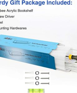 NIUBEE Acrylic Invisible Floating Bookshelf 24 inch,Kids Clear Wall Bookshelves Display Book Shelf,50% Thicker with Free Screwdriver - 7