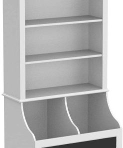 UTEX Kids Toy Storage, Kids Bookshelf and Toy Organizer Cabinet, Kids Bookcase with Blackboard and Cubbies, Open Kids Bookshelves Display Stand for Toddlers, White - 5