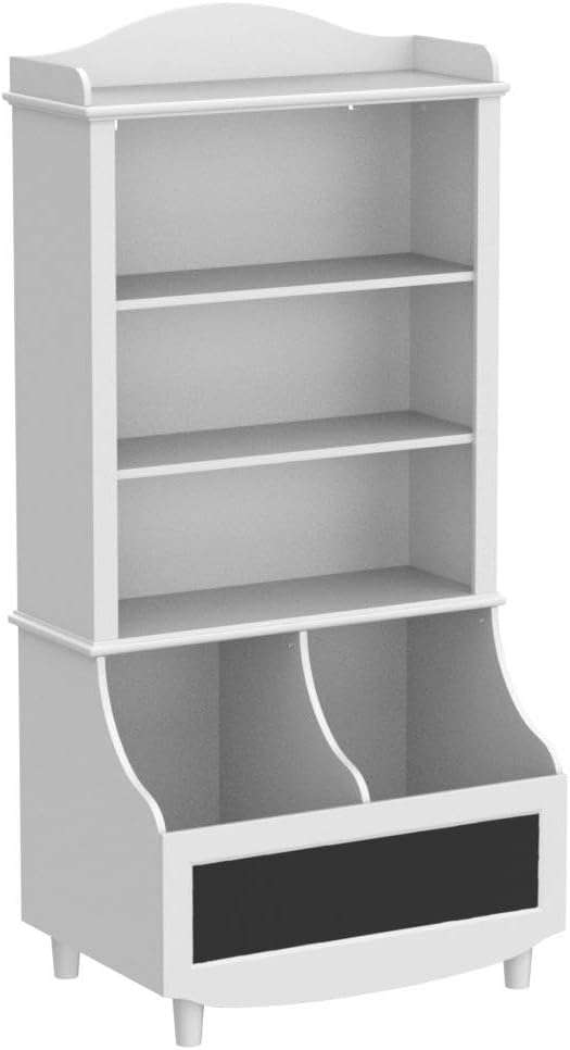 UTEX Kids Toy Storage, Kids Bookshelf and Toy Organizer Cabinet, Kids Bookcase with Blackboard and Cubbies, Open Kids Bookshelves Display Stand for Toddlers, White - 5