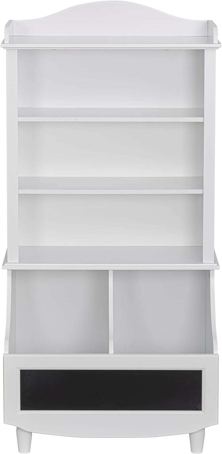 UTEX Kids Toy Storage, Kids Bookshelf and Toy Organizer Cabinet, Kids Bookcase with Blackboard and Cubbies, Open Kids Bookshelves Display Stand for Toddlers, White - 8