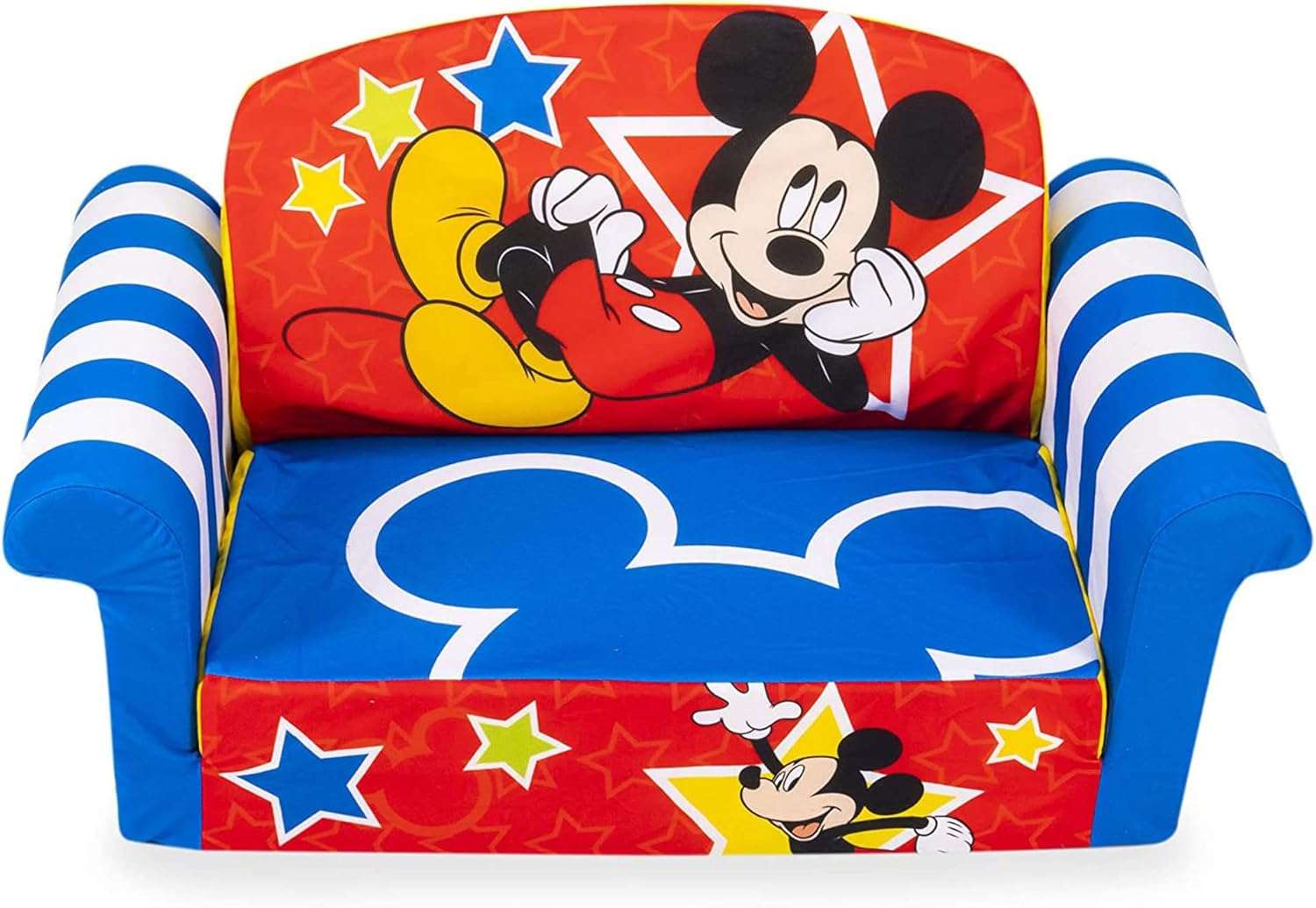 MARSHMALLOW Furniture, Children's 2-in-1 Flip Open Foam Compressed Sofa, Disney’s Mickey Mouse - 2