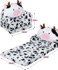 Toddler Chair Kids Sofa - Toddler Sofa Kids Couch Fold Out, 2 in 1 Flip Out Couch and Mini Sofa for Girls and Boys, Baby Couch for 1-4 Year Olds - Cute and Comfy Baby Sofa - 3