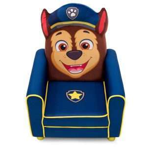 Delta Children Figural Upholstered Kids Chair, Nick Jr. PAW Patrol Chase,Wood, Blue - 1