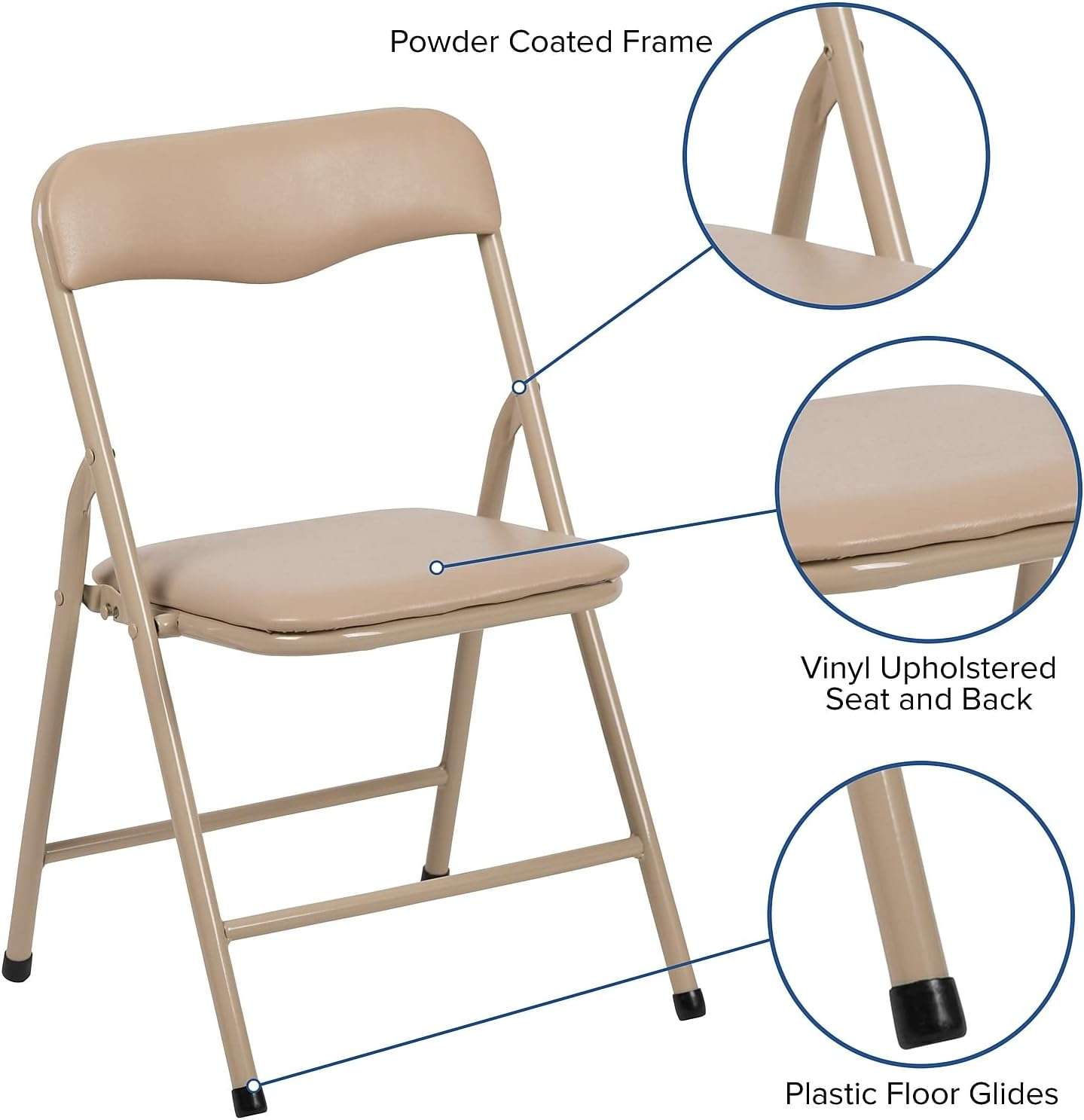 Flash Furniture Mindy Kids 5-Piece Folding Square Table and Chairs Set for Daycare and Classrooms, Children's Activity Table and Chairs Set, Tan - 5