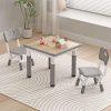 Kids Table and Chairs, Height Adjustable Childrens Table and Chair Set, Kids Tables for Age 2-8, Graffiti Desktop, Table for Kids with 2 Seats, Small Kids Table, Max 300lbs - 1