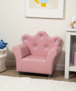 Melissa & Doug Pink Faux Leather Child’s Crown-Back Armchair (Kid’s Furniture) - Princess Chair For Toddlers, Children's Furniture, Pink Chair For Kids - 3
