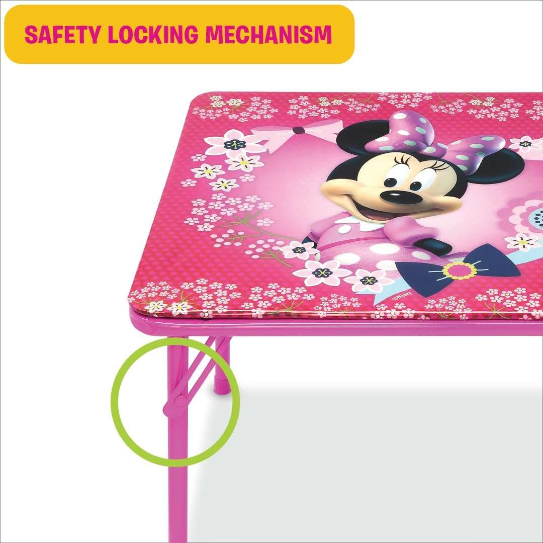 Minnie Mouse Table & Chair Set for Toddlers 24-48M, Includes 1 Table & 1 Chair [Amazon Exclusive] Table- 20L x 20W x 16.4H, Chair- 12L x 11.6W x 17H - Weight Limit- 70 lbs - 3