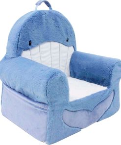 Soft Landing Animal Adventure Sweet Seats, Premium and Comfy Toddler Lounge Chair with Carrying Handle & Side Pockets – Blue Whale - 3