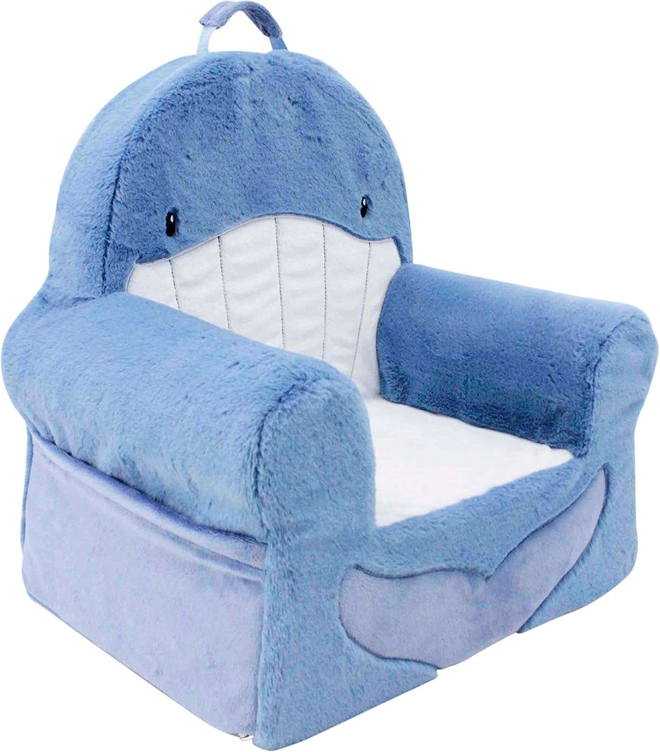 Soft Landing Animal Adventure Sweet Seats, Premium and Comfy Toddler Lounge Chair with Carrying Handle & Side Pockets – Blue Whale - 3