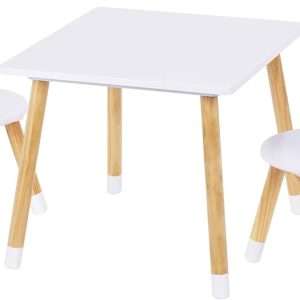 UTEX Kids Table with 2 Chairs Set for Toddlers, Boys, Girls, 3 Piece Kiddy Table and Chairs Set, White - 1