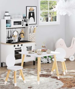 UTEX Kids Table with 2 Chairs Set for Toddlers, Boys, Girls, 3 Piece Kiddy Table and Chairs Set, White - 8