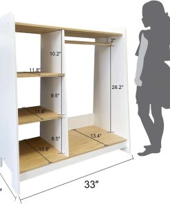 Kids' Armoires & Dressers, Kids Dress Up Storage, Open Hanging Armoire, Baby Dresser, Kids Wardrobe, Toddler Dress Up Rack, Organizer, Clothes Rack for Girls, Closet for Baby Clothes, Bedroom - 2