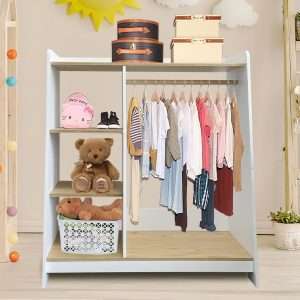 Kids' Armoires & Dressers, Kids Dress Up Storage, Open Hanging Armoire, Baby Dresser, Kids Wardrobe, Toddler Dress Up Rack, Organizer, Clothes Rack for Girls, Closet for Baby Clothes, Bedroom - 7