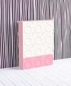 MAGINELS Kids Wardrobe Closet,Baby Closet Cabinet with Door.Baby Girls Closet Armoires Organizer for Bedroom.Two Open Hanging Children Costume Area and 8 Cube Stroage.Pink - 6
