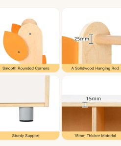 Tree Kids Dress Up Rack, Dress Up Storage for Toddlers, Kids' Costume Organizer Center with Storage Cabinet, Suitable for Kids Room, Living Room, Playroom and Daycare Centers. - 7