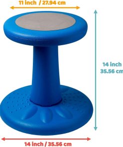 ActiveChairs Kids Wobble Stool, Flexible Seating for Preschool & Elementary Classrooms, Improves Focus, Posture & ADHD-ADD, 14 Active Desk Chairs, Ages 3-7, Blue - 3