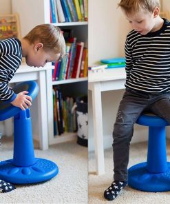 ActiveChairs Kids Wobble Stool, Flexible Seating for Preschool & Elementary Classrooms, Improves Focus, Posture & ADHD-ADD, 14 Active Desk Chairs, Ages 3-7, Blue - 8