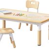 Brelley Kids Table and 4 Chairs Set, Height Adjustable Toddler Table and Chair Set, Graffiti Desktop, Non-Slip Legs, Max 300lbs, Children Multi-Activity Table for Ages 2-8 - 1