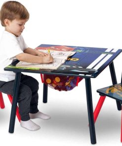 Delta Children Kids Table and Chair Set With Storage (2 Chairs Included) - Ideal for Arts & Crafts, Snack Time, Homework & More, Disney-Pixar Cars, 3 Piece Set - 4