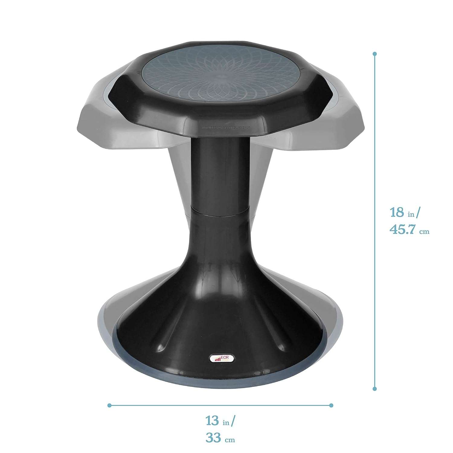 ECR4Kids ACE Active Core Engagement Wobble Stool, 18-Inch Seat Height, Flexible Seating, Black - 3
