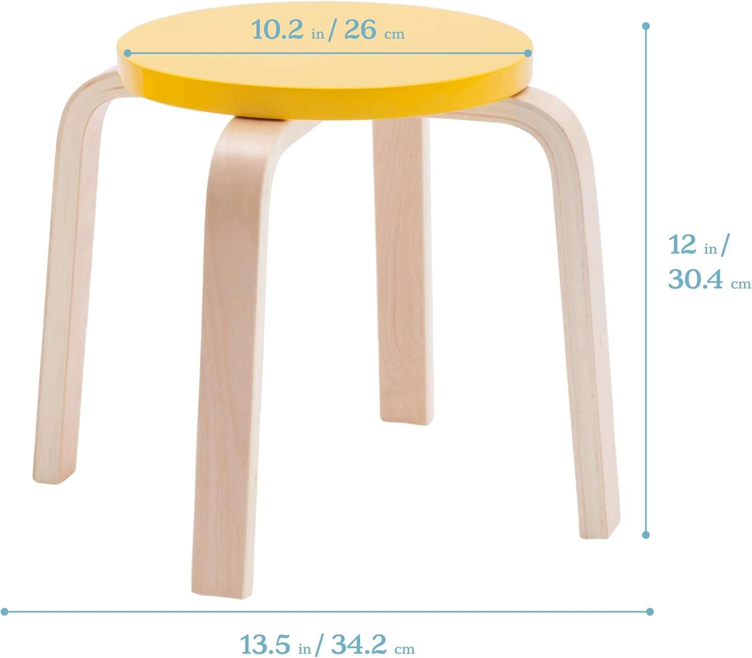 ECR4Kids Bentwood Stackable Stools, Classroom Furniture, Assorted, 6-Piece - 3