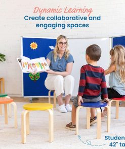 ECR4Kids Bentwood Stackable Stools, Classroom Furniture, Assorted, 6-Piece - 5