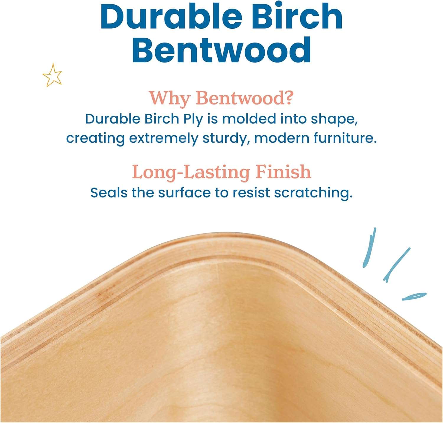 ECR4Kids Bentwood Stackable Stools, Classroom Furniture, Assorted, 6-Piece - 8