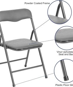 Flash Furniture Mindy Kids 5-Piece Folding Square Table and Chairs Set for Daycare and Classrooms, Children's Activity Table and Chairs Set, Gray - 6